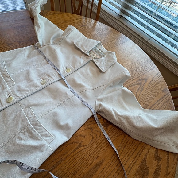 Braefair Vintage White Leather Jacket 6 Dress Coat - Picture 2 of 11